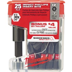 Item 303706, Includes (25) #2 Phillips bits and 2.