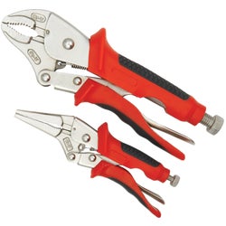Item 305367, 2-piece set includes 6" long nose and 10" curved jaw locking pliers.