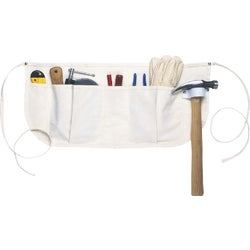 Item 305987, This simple 5-pocket cotton canvas waist apron with dual hammer loops helps