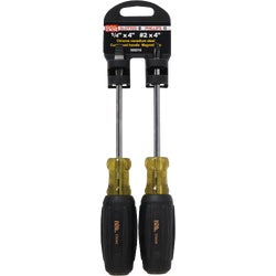 Item 308516, Two-piece screwdriver set. Slotted 1/4 In. x 4 In. and Phillips #2 x 4 In.