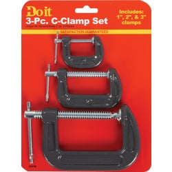 Item 308749, This 3-piece set includes 1 In., 2 In., and 3 In. C-clamps.