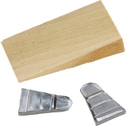 Item 316504, 1 wood and 2 steel wedges in poly package.