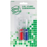 AA019 Smart Savers 2-Piece Stubby Screwdriver Set