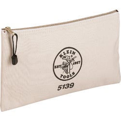 Item 318612, Sturdy No. 10 canvas pouch with heavy-duty brass zipper.