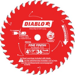 Item 320913, Diablo's finishing blade is ideal for smooth finish crosscuts in hardwood, 
