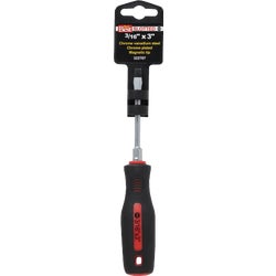 Item 322707, Slotted screwdriver with hex bolster, magnetic tip, plastic handle with 