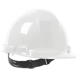 Item 323466, Durable cap style hard hat with pin lock adjustment system.