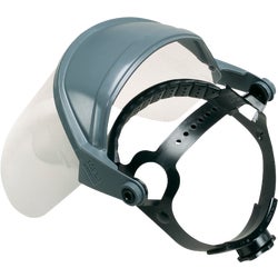 Item 325058, Durable face shield featuring ratchet suspension for quick adjustment.