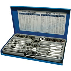 Item 339583, Professional grade fractional taps and dies with precision cut threads 