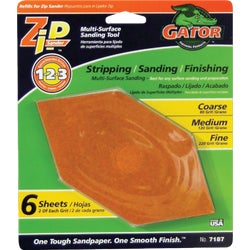 Item 341630, Gator Zip hand sander refills are the best for preparing hard and soft 