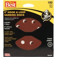 349194GA Do it Best 5 In. 8-Hole Hook & Loop Vented Sanding Disc
