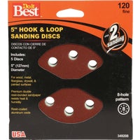 349208GA Do it Best 5 In. 8-Hole Hook & Loop Vented Sanding Disc