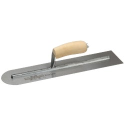 Item 353450, High carbon steel rounded finishing trowel with California handle.