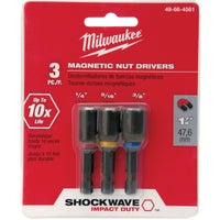 49-66-4561 Milwaukee Shockwave 3-Piece Impact Magnetic Nutdriver Bit Set