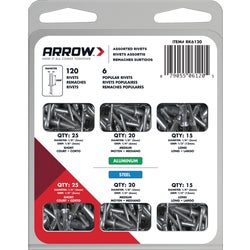 Item 358703, Contains the 6 most popular aluminum and steel rivets.