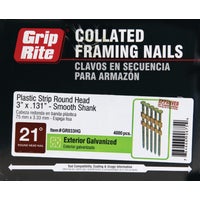 GR033HG Grip-Rite 21 Degree Plastic Strip Full Round Head Framing Stick Nail