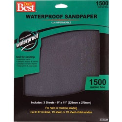 Item 372331, Silicon carbide sandpaper is ideal for wet sanding between coats of paint, 
