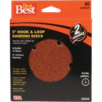 380229GA Do it Best 5 In. 5-Hole Hook & Loop Vented Sanding Disc