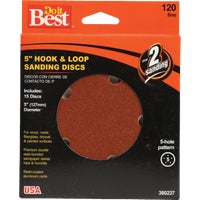 380237GA Do it Best 5 In. 5-Hole Hook & Loop Vented Sanding Disc