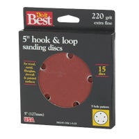 380245 Do it Best 5 In. 5-Hole Hook & Loop Vented Sanding Disc