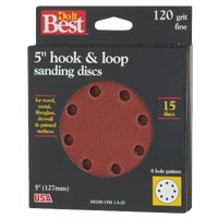 380288GA Do it Best 5 In. 8-Hole Hook & Loop Vented Sanding Disc