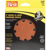 380296GA Do it Best 5 In. 8-Hole Hook & Loop Vented Sanding Disc