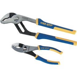 Item 390097, Includes (1) 6 In. slip joint pliers and (1) 10 In. groove joint pliers.