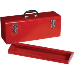 Item 398624, 20" toolbox has rugged steel tray and comfort grip handle.