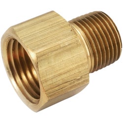 Item 400228, FIP (Female iron pipe) thread x MIP (Male iron pipe) thread yellow brass 