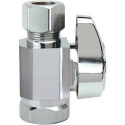 Item 400292, Chrome-plated brass. 3/8" F.I.P. inlet x 3/8" O.D. tube outlet.