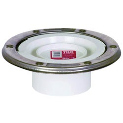 Item 400354, 3" closet flange with inside fir knockout and a stainless steel ring
