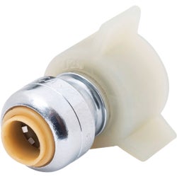 Item 400427, Low lead chrome-plated ballcock toilet adapter, 1/4" SB (SharkBite) x 7/8" 