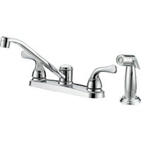 F8F11104CP-JPA1 Home Impressions Double Lever Handle Kitchen Faucet With Chrome Side Sprayer
