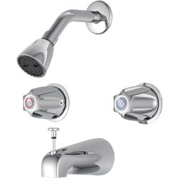 Item 400700, 2-handle metallic shower faucet with metal handles. 1.