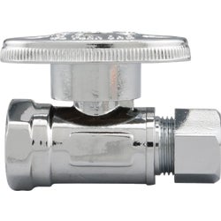 Item 400753, 1/4-turn valve controls water flow to household plumbing fixtures.