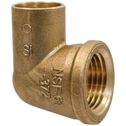 Item 400764, Low lead cast brass solder joint fittings, adapter elbow.