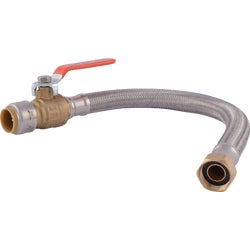 Item 400871, FIP (female iron pipe) stainless steel, braided, flexible water heater 