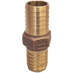 Item 400913, Heavy-duty red brass coupling with hex shoulder, for use with polyethylene 