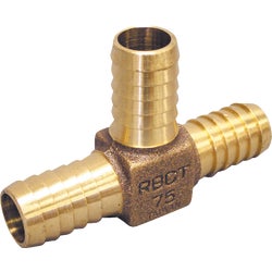 Item 400931, Heavy-duty red brass tee, for use with polyethylene pipe.