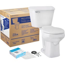 Item 401172, Round/SmartHeight complete toilet kit. White.