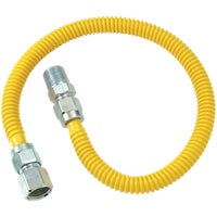 20C-3132-24B Dormont 1/2 In. OD x 3/8 In. ID Coated SS Gas Connector, 1/2 In. MIP x 1/2 In. FIP