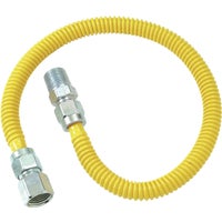 20C-3132-36B Dormont 1/2 In. OD x 3/8 In. ID Coated SS Gas Connector, 1/2 In. MIP x 1/2 In. FIP