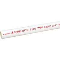 PVC 04007B 0800 Charlotte Pipe 20 Ft. Schedule 40 Cold Water PVC Pressure Pipe, Belled End