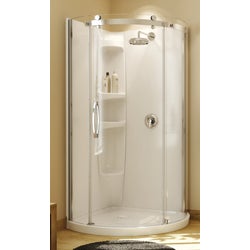 Item 401696, 36 In. wall space provides over 40 In. showering space.