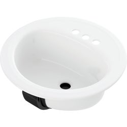 Item 401871, The Laurel 19 round self rimming porcelain enamel lavatory with 4 