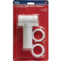 403218 Do it White Plastic Center Outlet Tee And Tailpiece