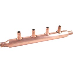 Item 403234, SharkBite copper 4 or 6 port PEX barb flow through open manifold with 3/4" 