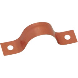 Item 403272, Copper coated steel, 2-hole pipe straps.