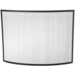 Item 403530, Curved fireplace screen made with cold rolled steel and tightly woven mesh 