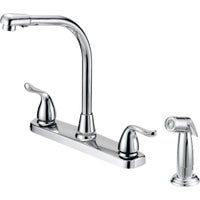F8F10048CP-JPA3 Home Impressions Double Metal Handle Kitchen Faucet With Chrome Side Sprayer